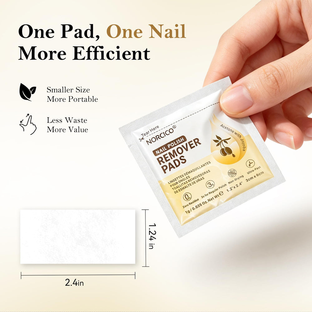 NORCICO pad texture close-up displaying soaked wipe and fast action benefit