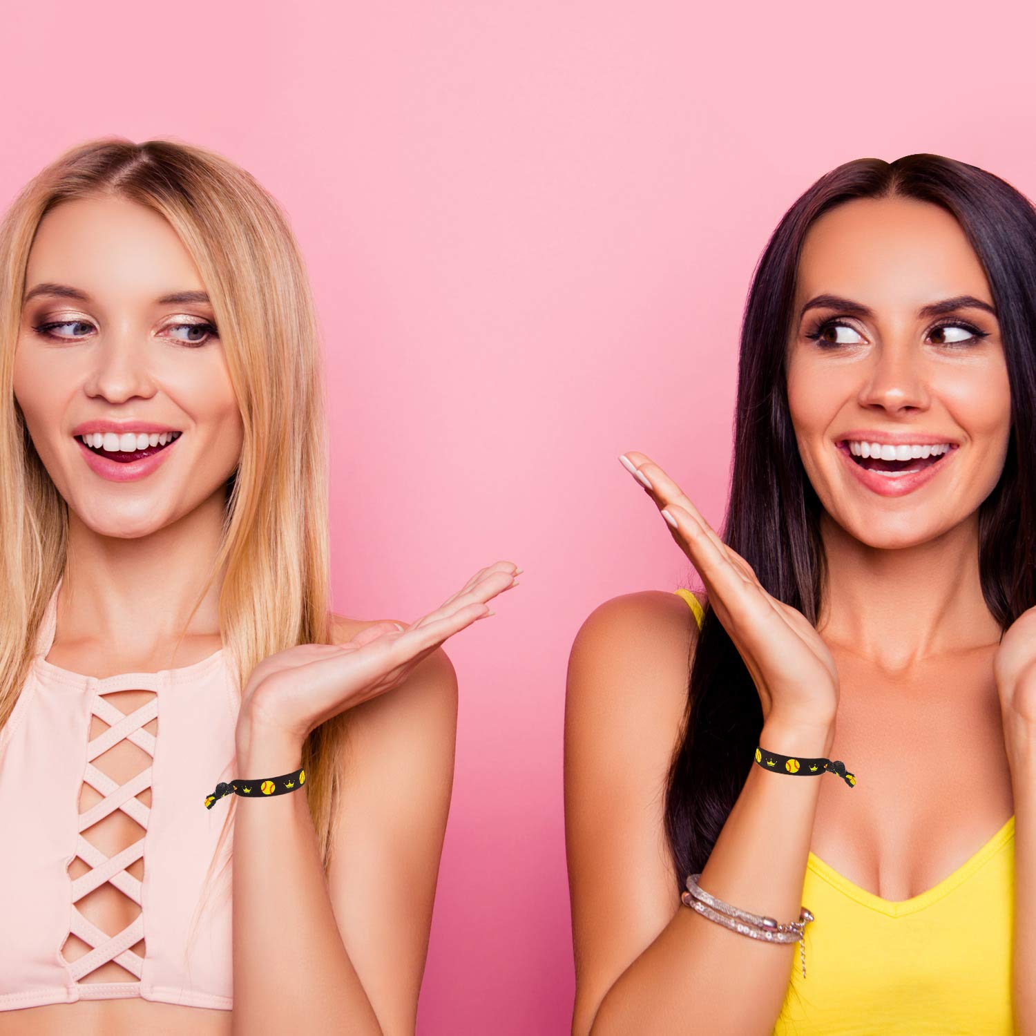 Norme hair ties next to ruler showing 4-inch diameter for clear size comparison