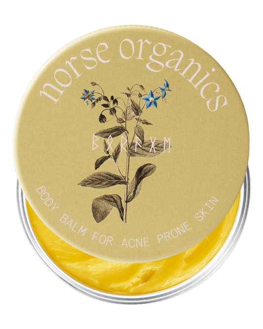 Norse Organics front jar showing label and compact size benefit