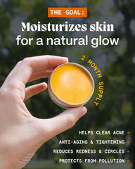 Norse Organics balm on fingertips ready to apply providing controlled spot coverage