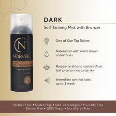 Norvell with application mitt displayed for easy, precise at-home bronzing