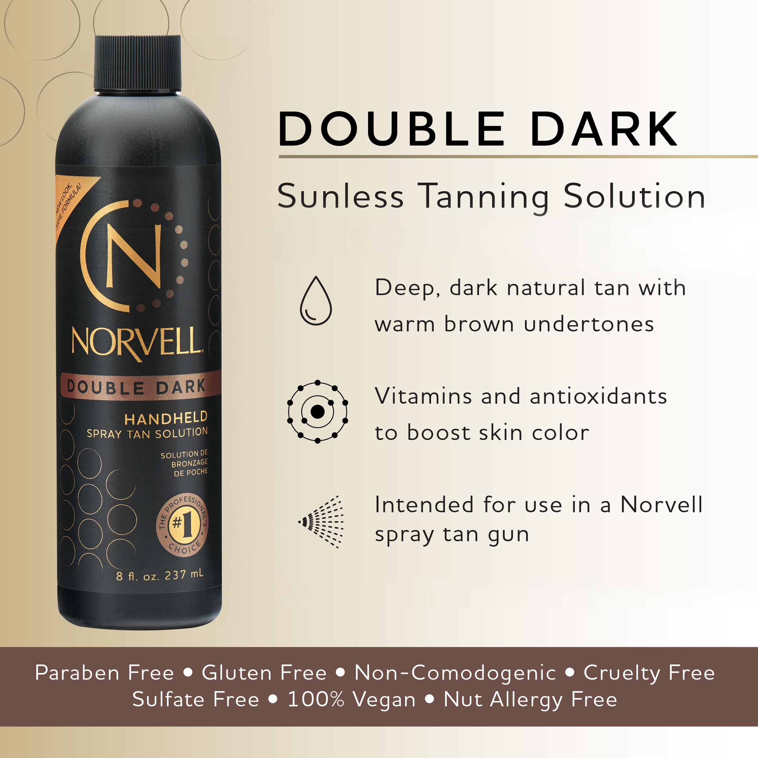 Norvell back label with ingredients and clear usage information