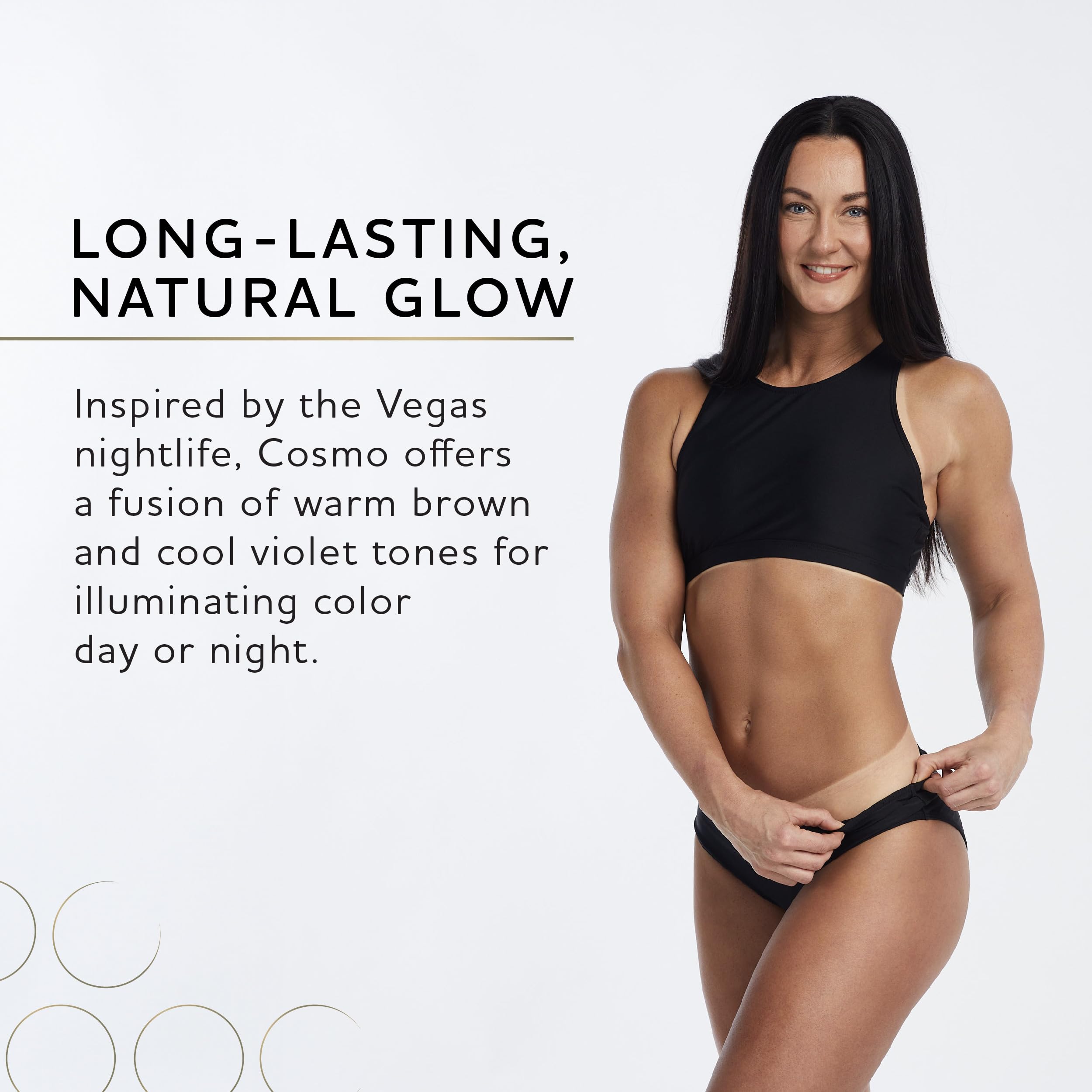 Before and after results from Norvell Cosmo showing natural bronze