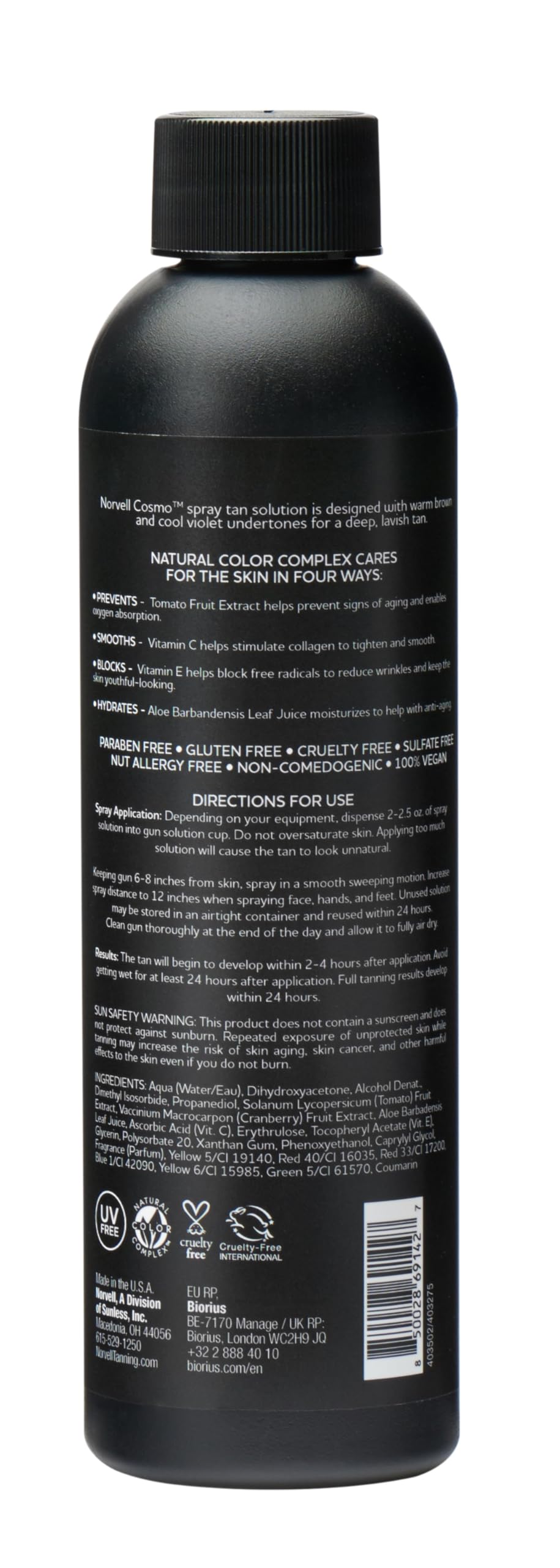 Norvell Cosmo texture close-up showing smooth formula for even bronzing