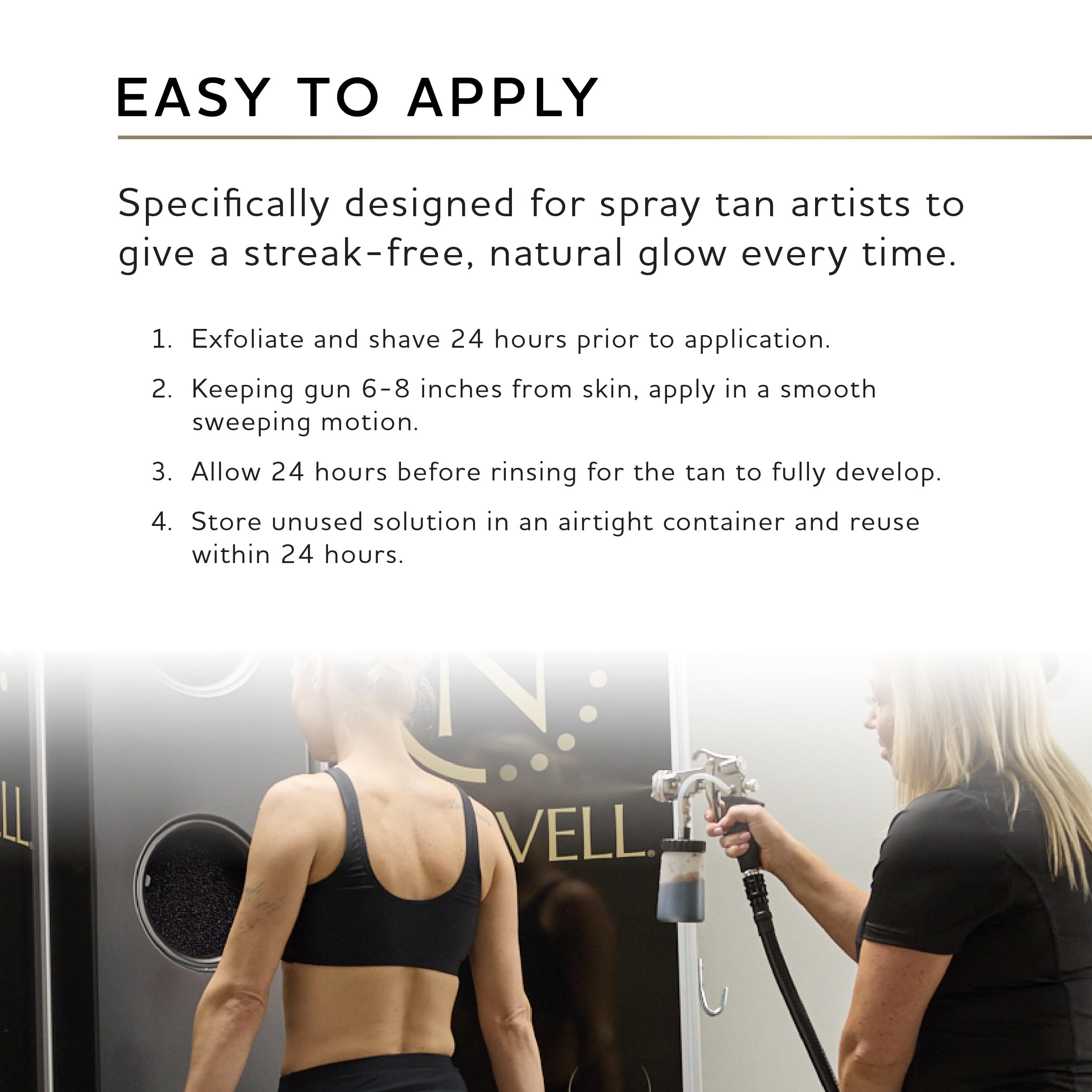 Norvell drying finish on skin showing streak-free, fast-dry benefit