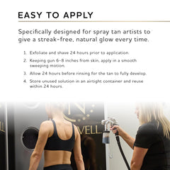 Norvell drying finish on skin showing streak-free, fast-dry benefit