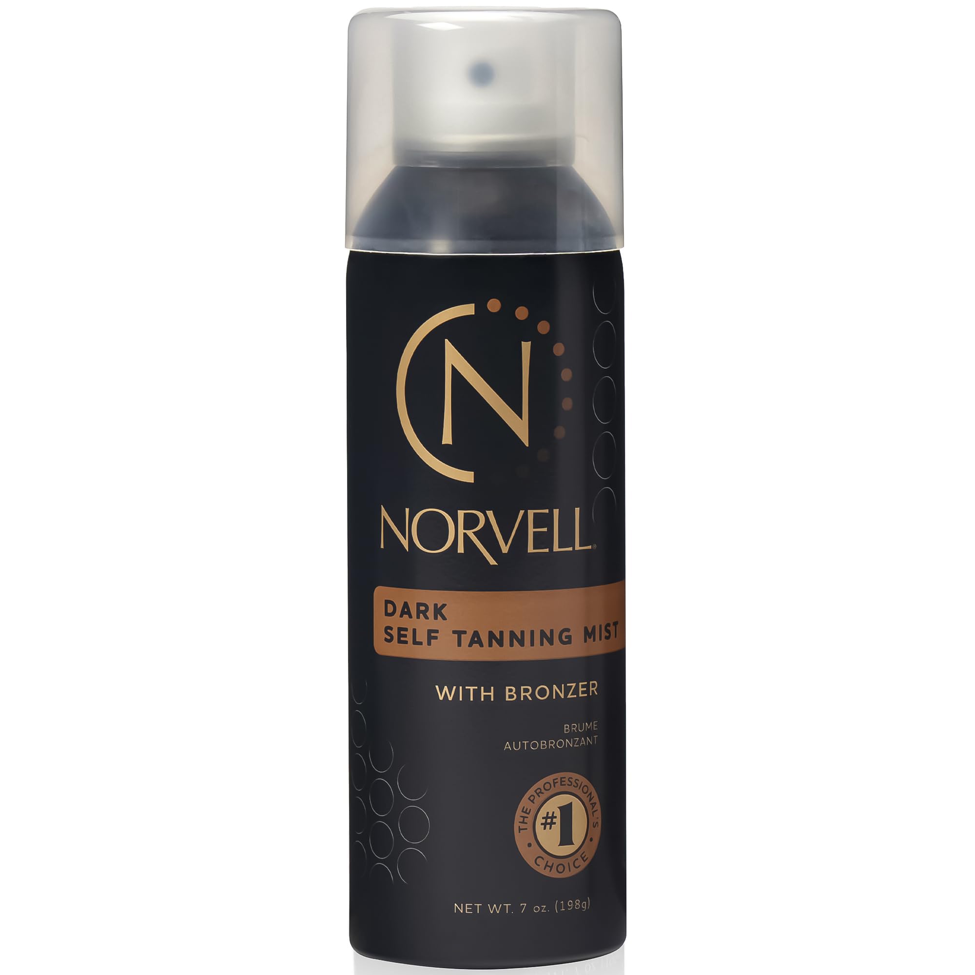 Norvell front packaging mist 7oz showing bottle and immediate bronzer benefit
