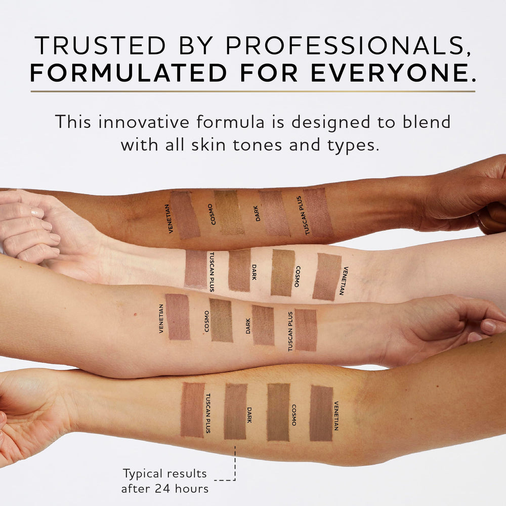 Norvell spray application on model skin illustrating fast-drying, streak-free finish