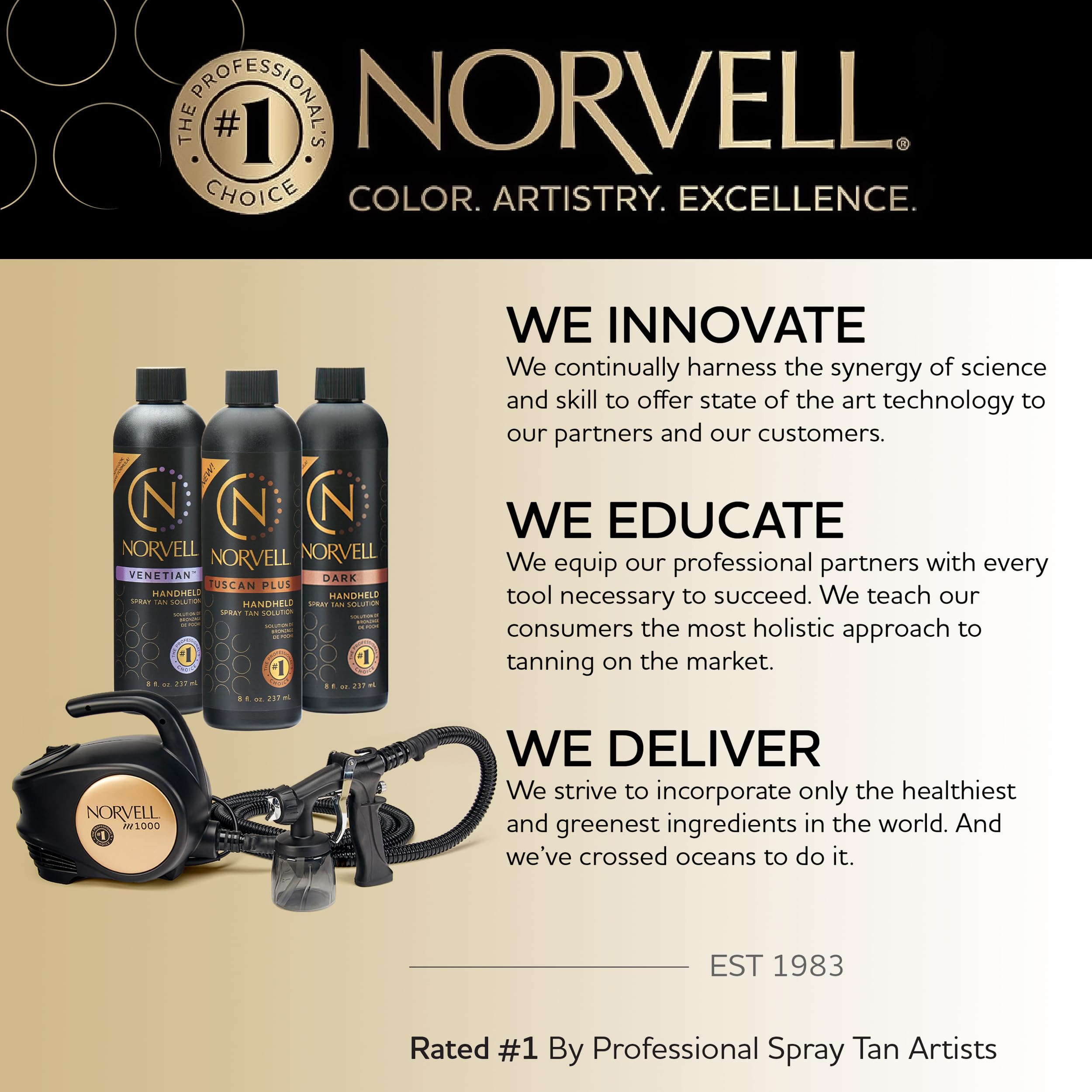 Norvell salon lifestyle setup with tent and machine conveying professional client-ready results