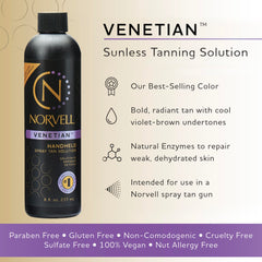 Norvell Venetian bottle angled to show size and professional design