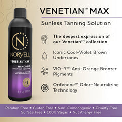 Norvell close-up of Venetian Max label highlighting expiration date for safety