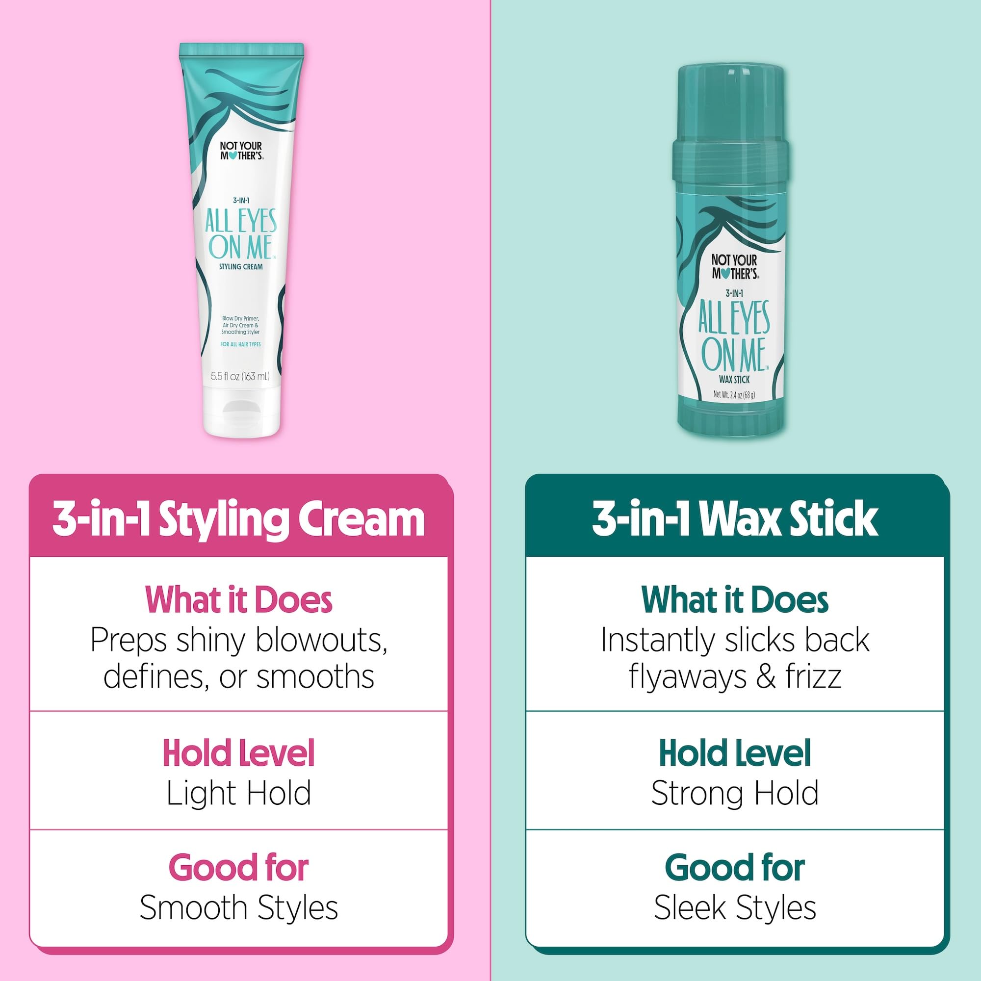Not Your Mother's label detail showing argan oil and UV protection benefit