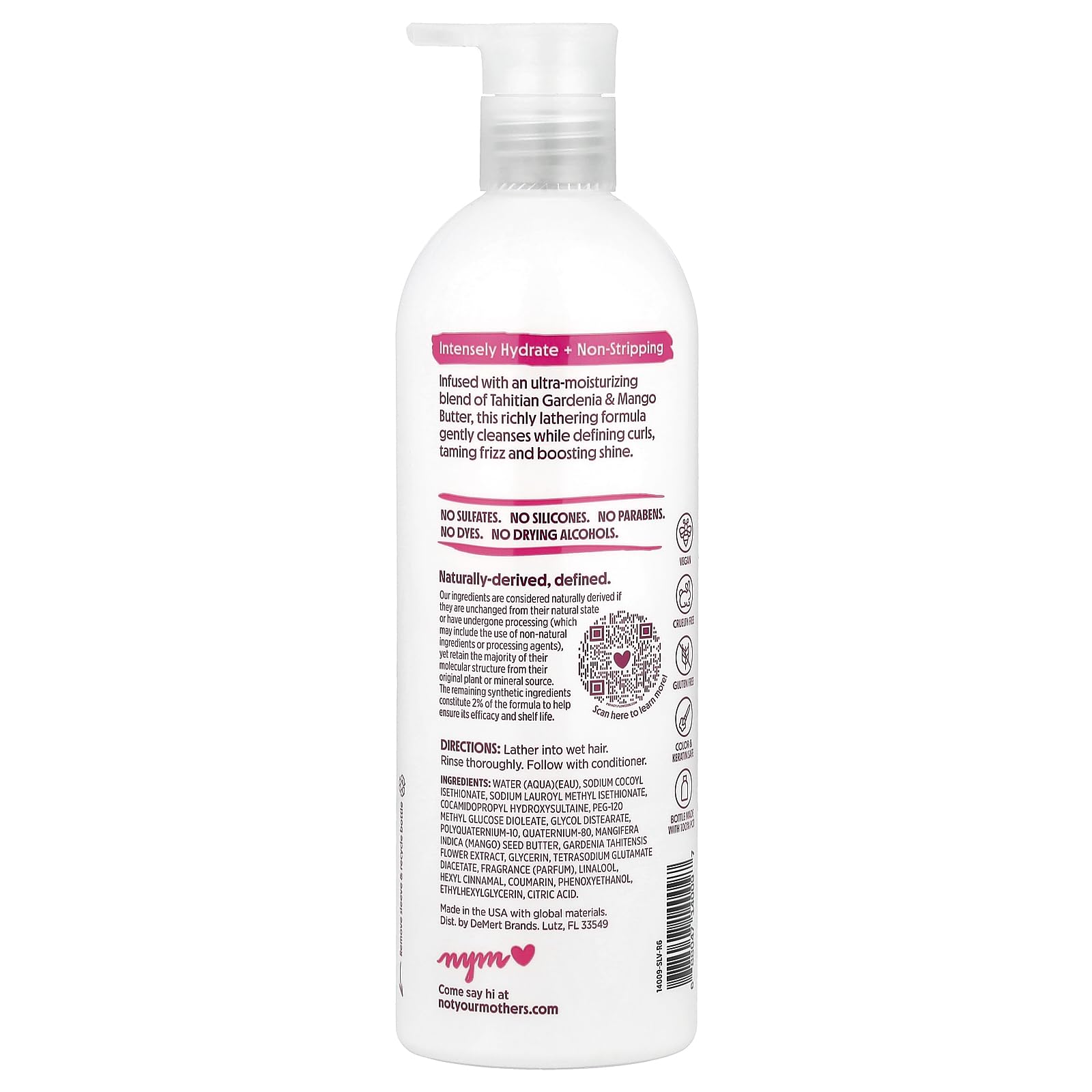 Not Your Mother's foam and mango butter texture close-up highlighting gentle cleansing