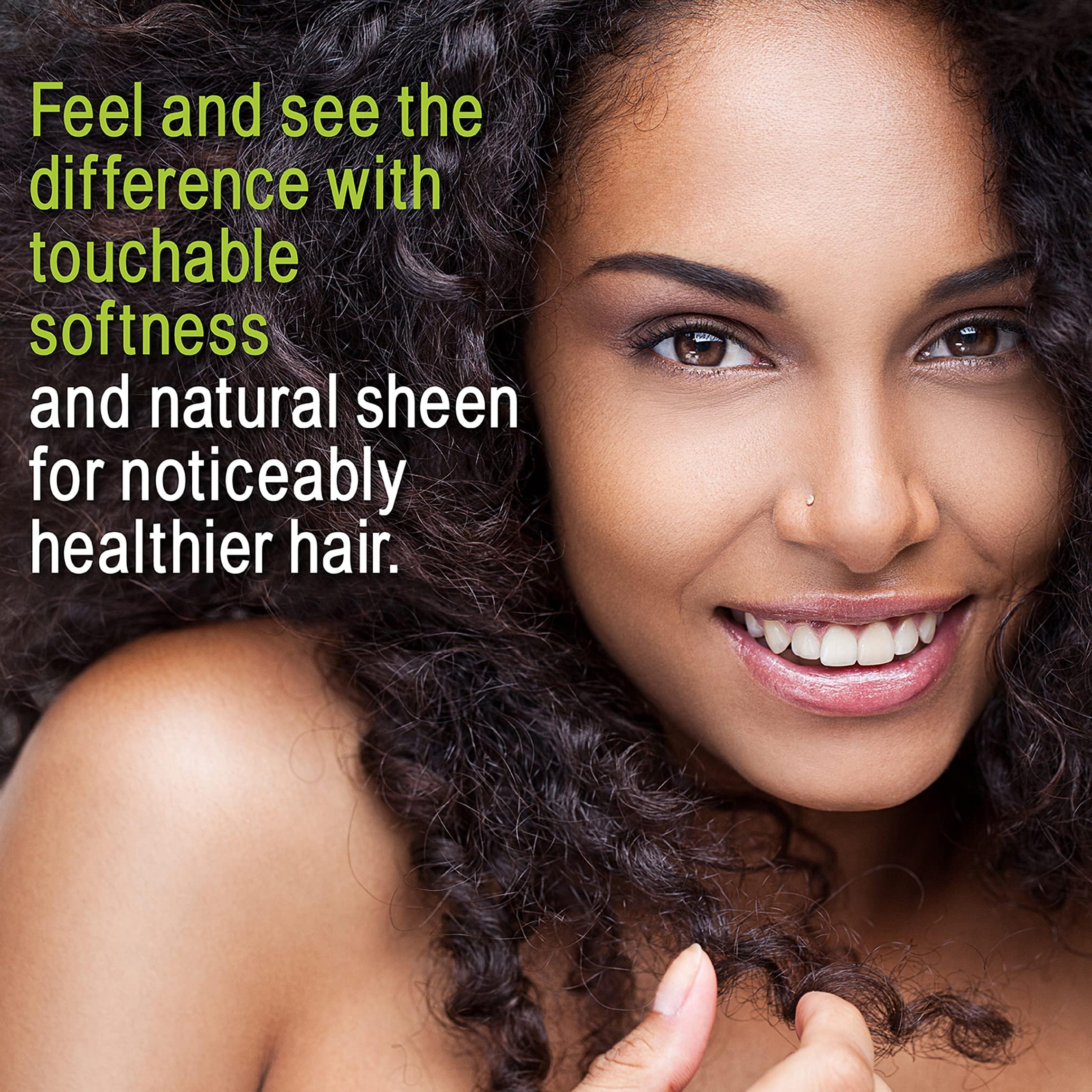 NOTHING BUT before and after hair photo showing reduced buildup benefit: restored shine and bounce