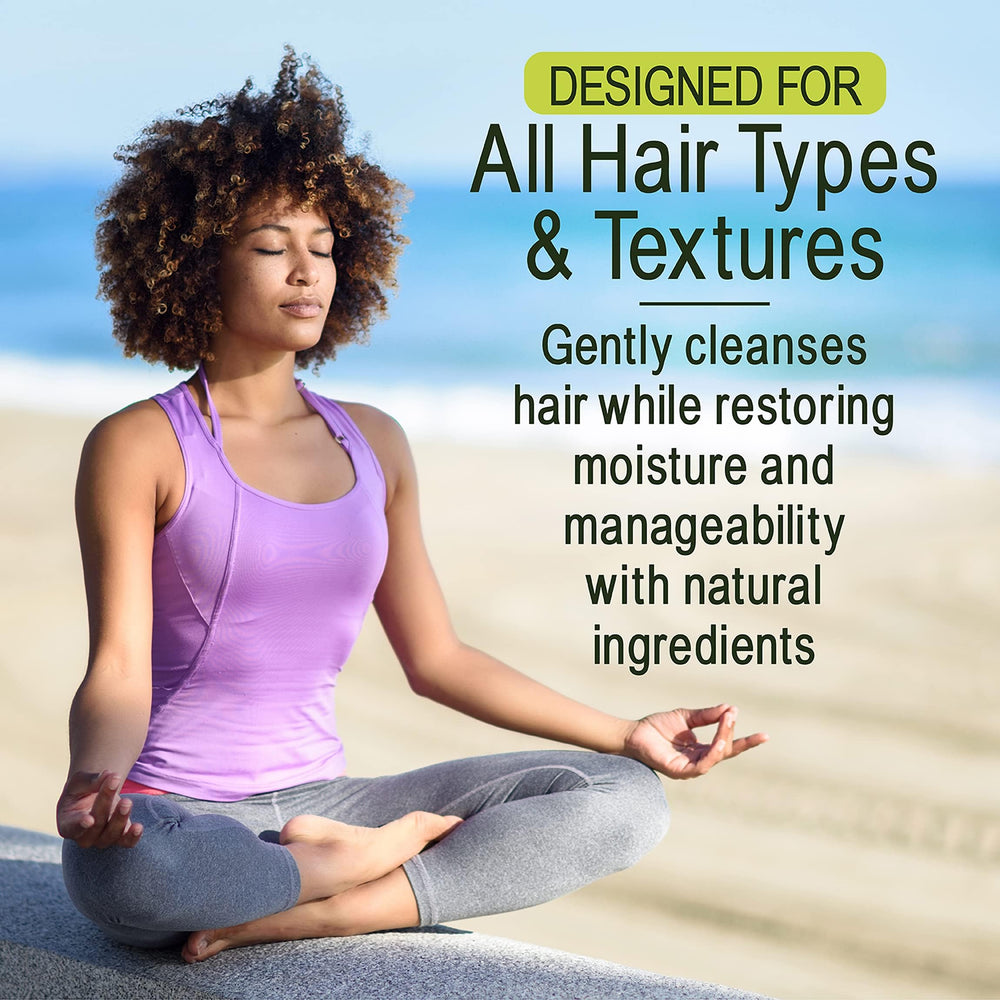 NOTHING BUT shampoo on bathroom shelf staged with towel benefit: integrates into daily haircare routine
