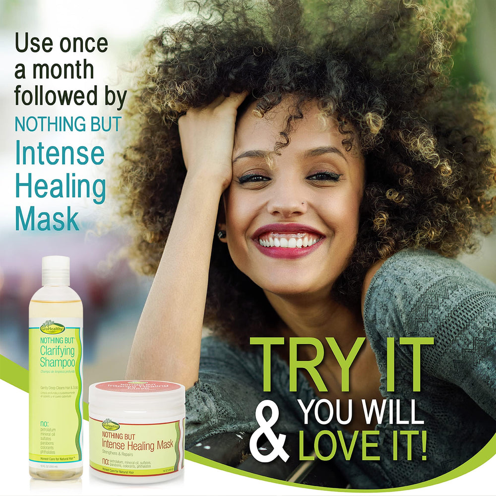 NOTHING BUT sulfate-free badge with product in lifestyle setting benefit: gentle, non-irritating cleanse