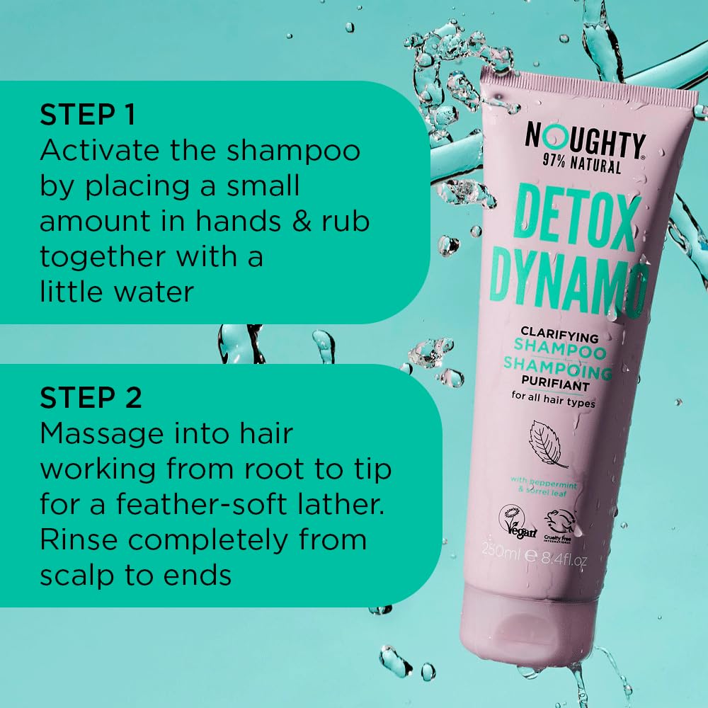 Noughty shampoo lather close-up showing gentle-foaming cleansing benefit
