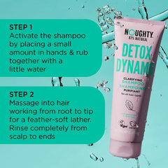 Noughty shampoo lather close-up showing gentle-foaming cleansing benefit