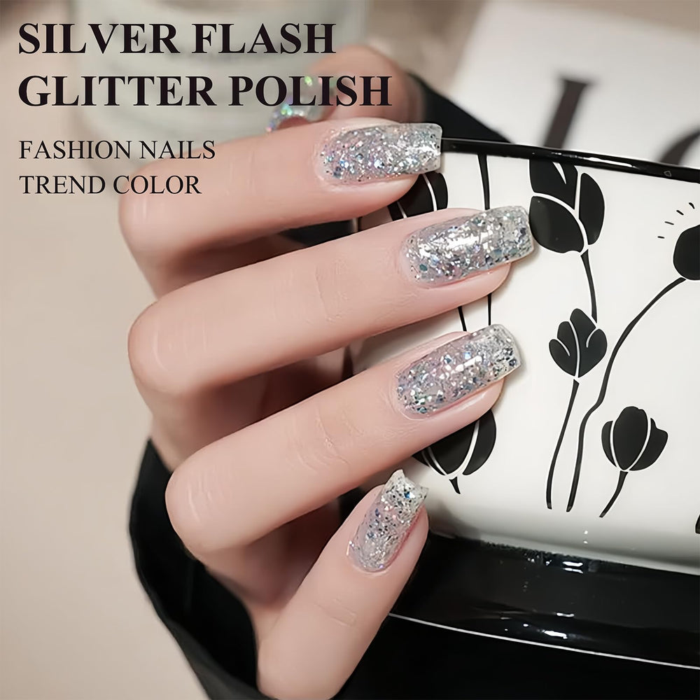 NovaCharm close-up of holographic glitter particles for dazzling diamond-like shine