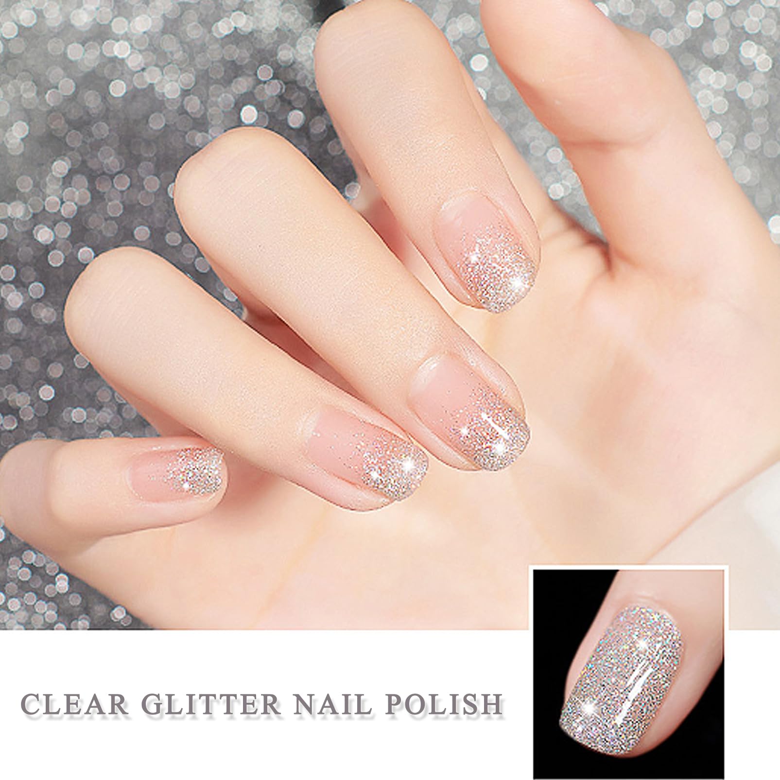 NovaCharm glitter closeup highlighting fine shimmer and polished finish