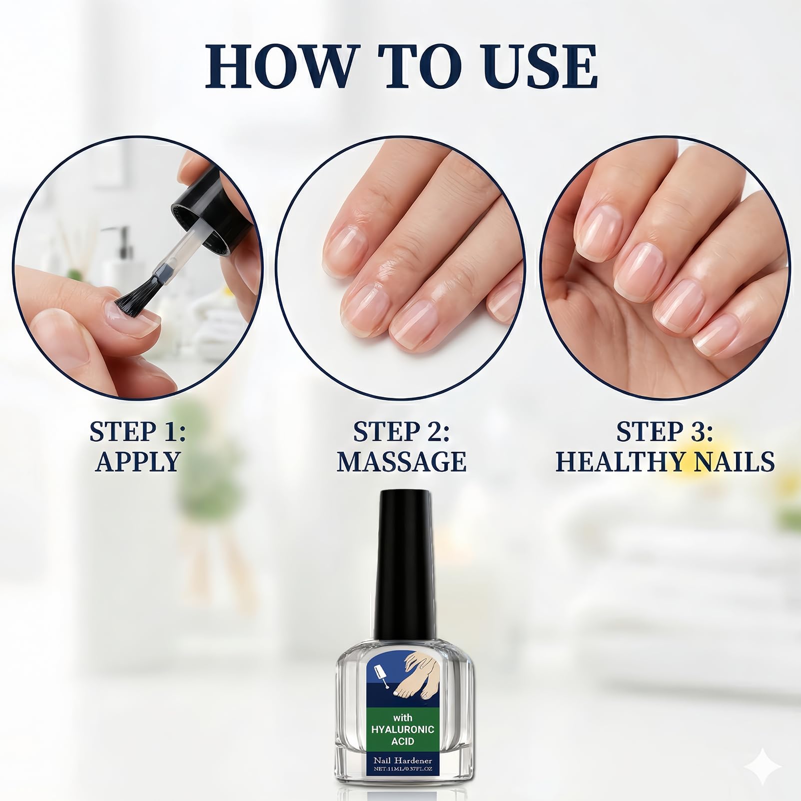 NovaCharm lifestyle hand model displaying natural glossy finish