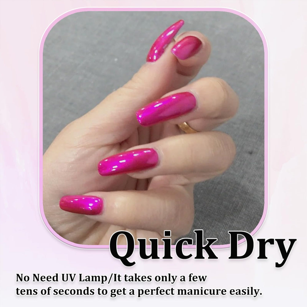 NovaCharm application on nails showing smooth brush application and buildable color