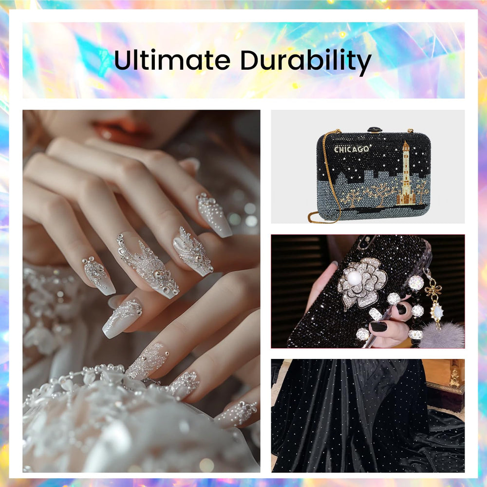 novani gems decorated on phone case showing durable decorative effect