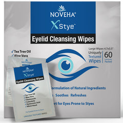 NOVEHA front packaging showing 60 wipes and key benefits