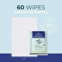 NOVEHA two-pack box beside a hand for size and quantity comparison benefit