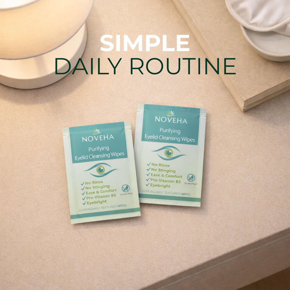 NOVEHA wipe next to a smartphone showing compact travel size