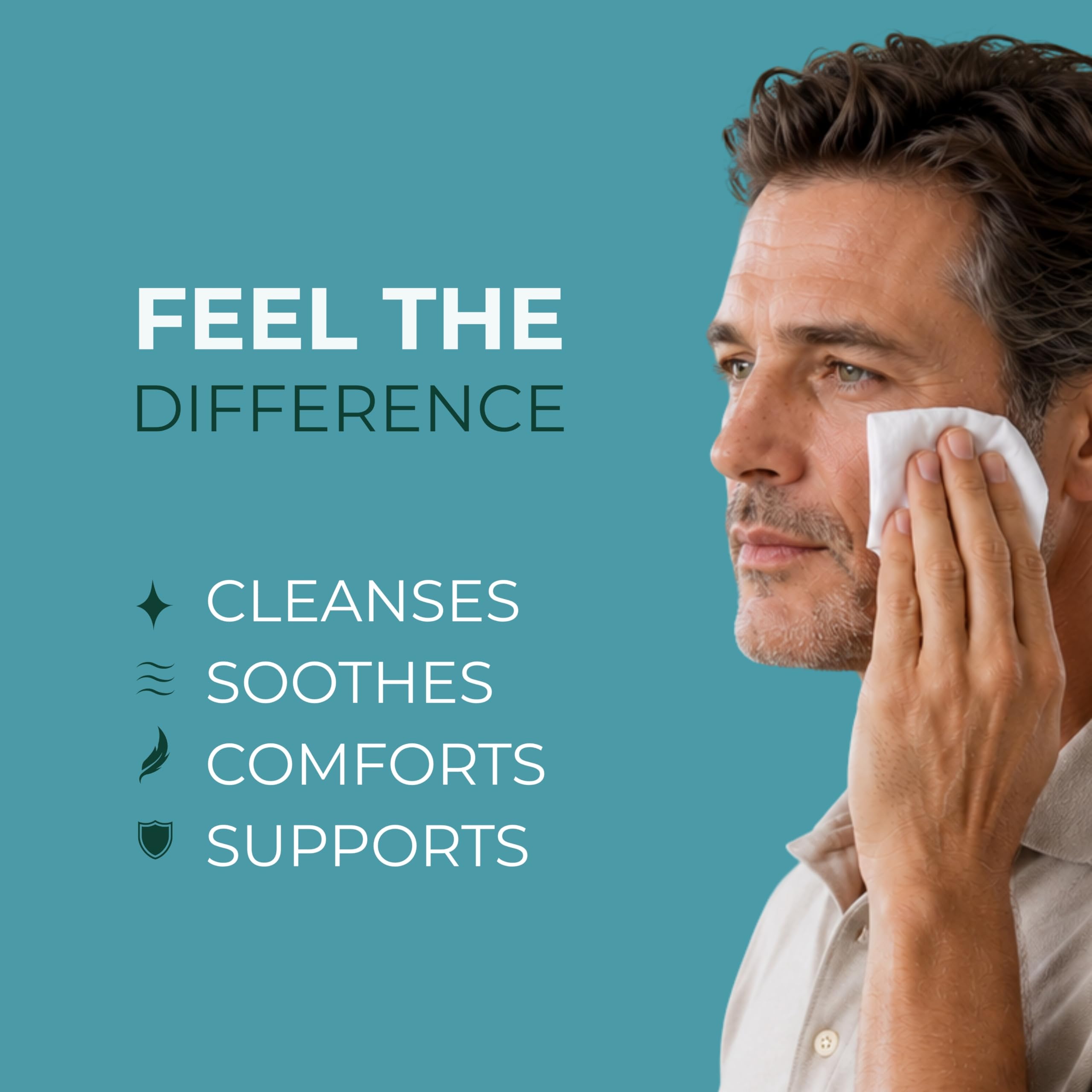NOVEHA wipe texture close-up demonstrating gentle cleansing surface