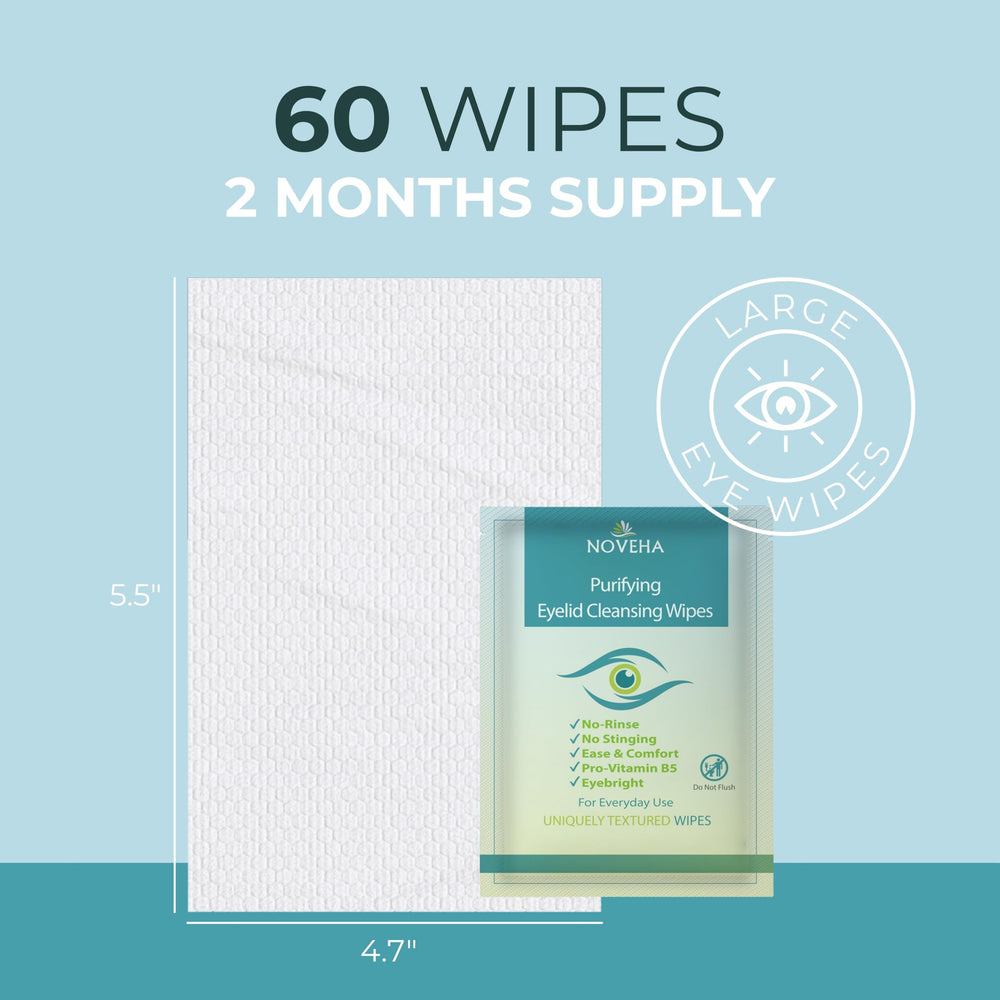 NOVEHA wipe removing mascara at lash line for clean lashes