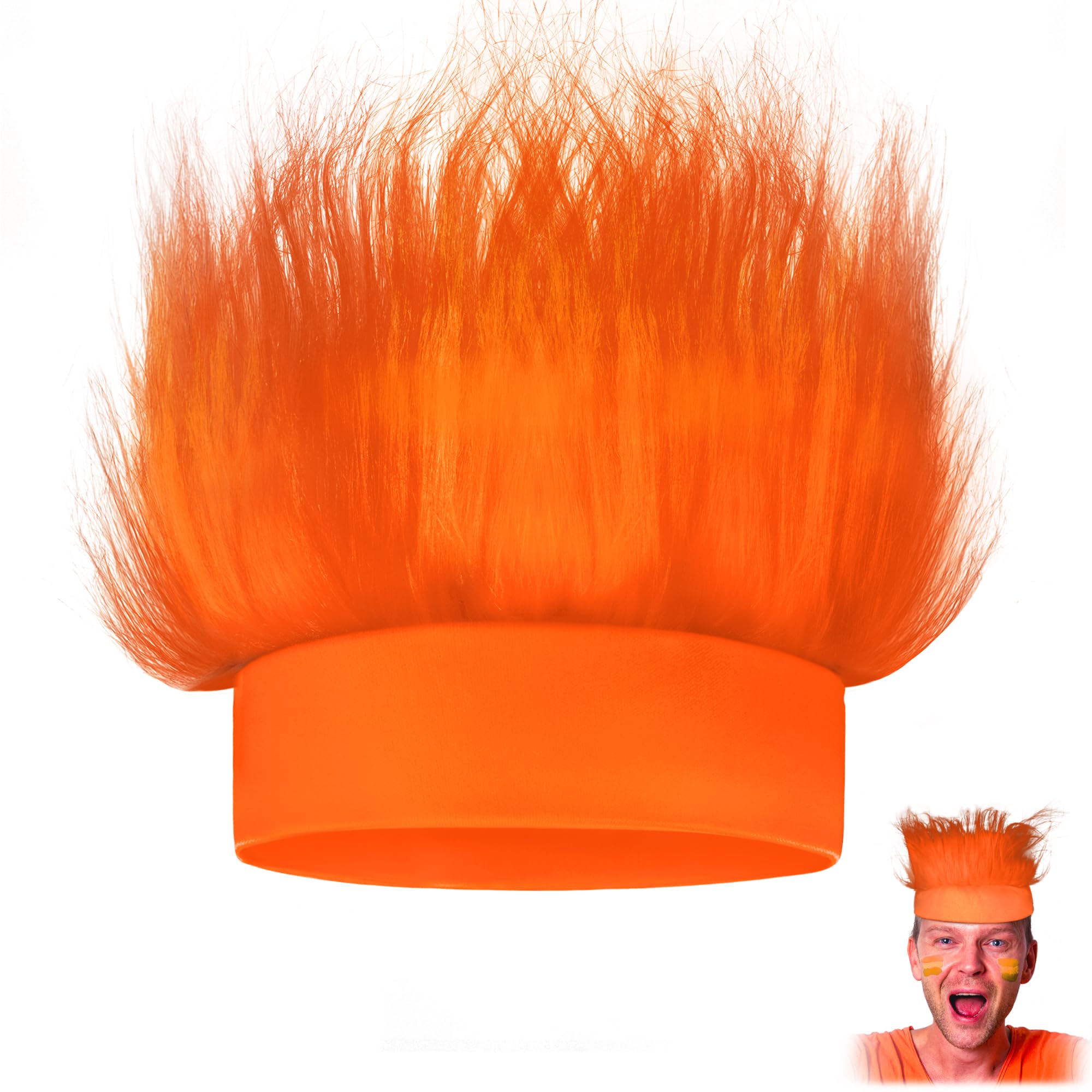 Novelty Place front view headband showing bright orange and easy wearability