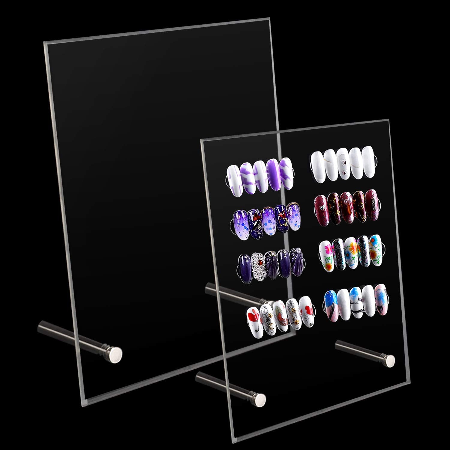 Noverlife front view of both clear display boards for organized presentations