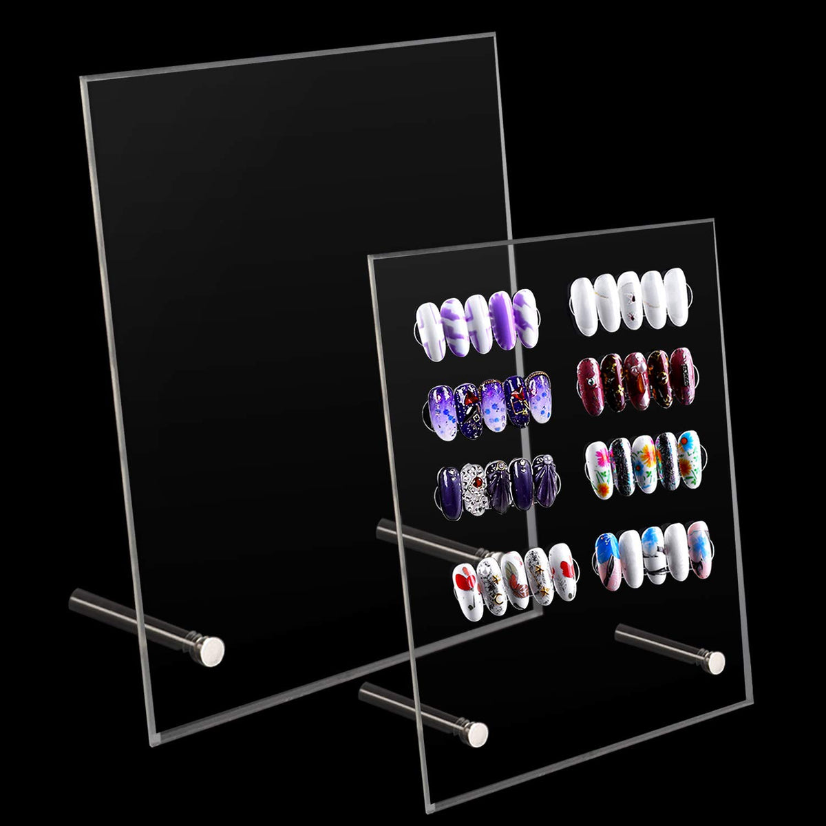 Noverlife front view of both clear display boards for organized presentations