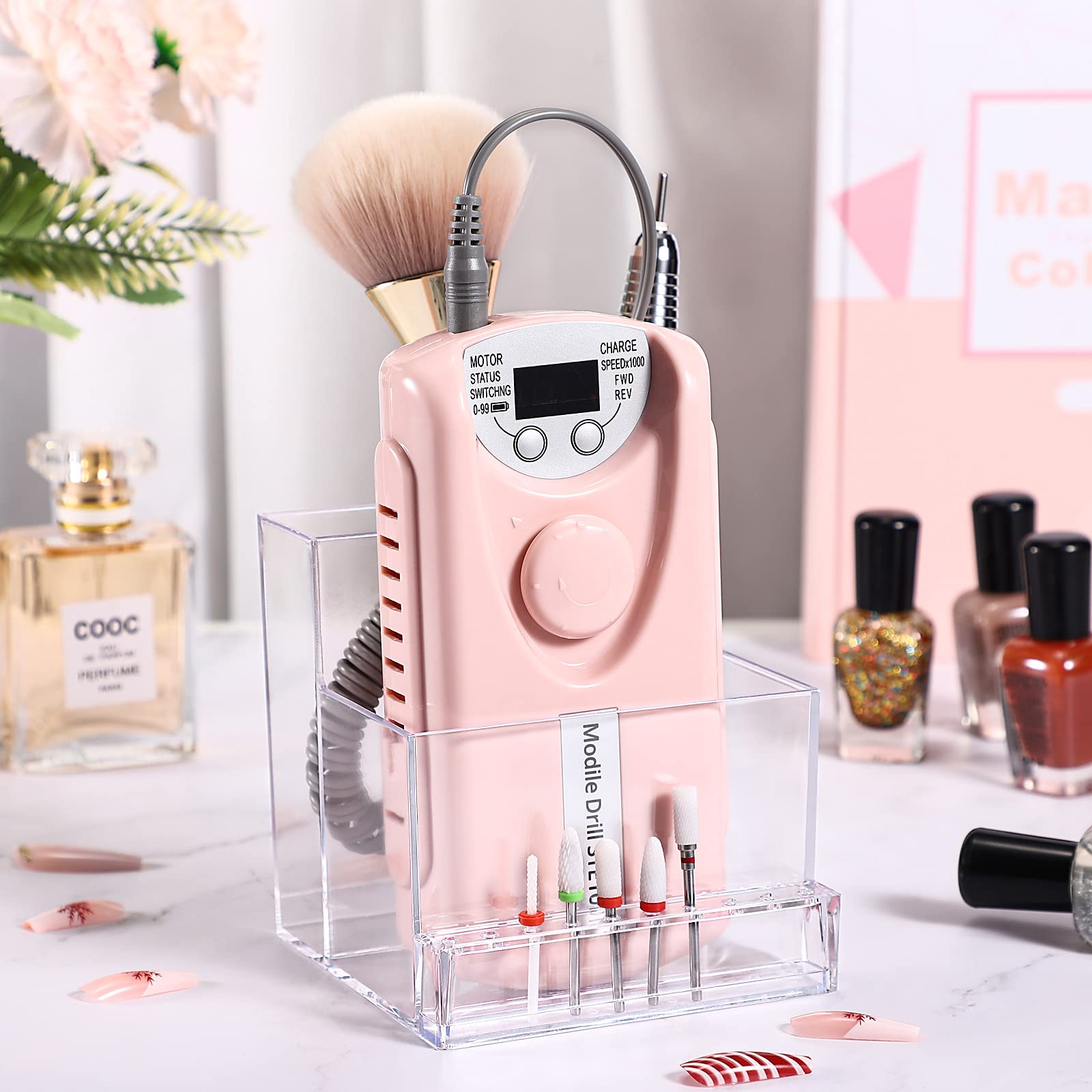 Noverlife on a nail station displaying professional, clutter-free workspace