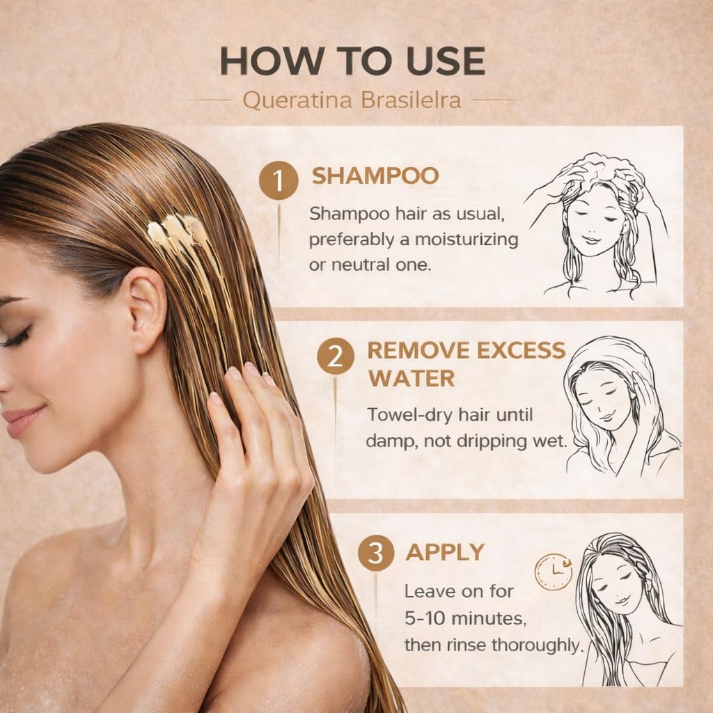 NOVEX mask being applied to hair in hands for controlled frizz reduction benefits