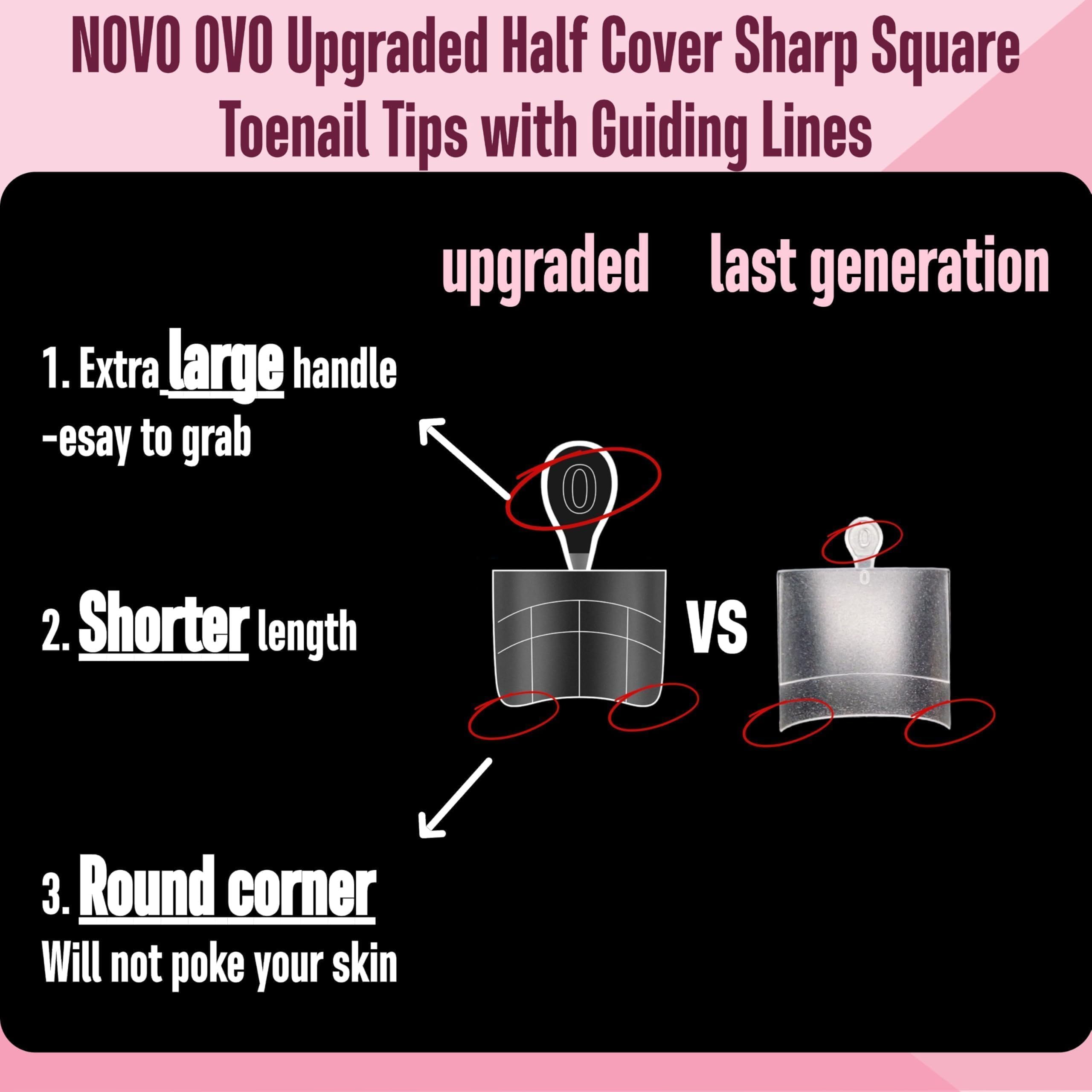 NOVO OVO close-up of guiding lines on a toe tip, enabling precise length and placement