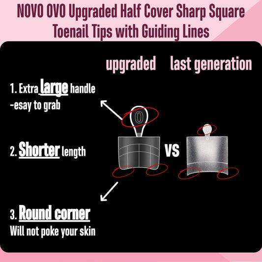 NOVO OVO close-up of guiding lines on a toe tip, enabling precise length and placement