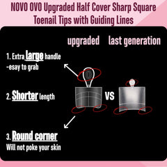NOVO OVO close-up of guiding lines on a toe tip, enabling precise length and placement