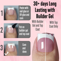 NOVO OVO close-up of white French tip sharp-square highlighting precision