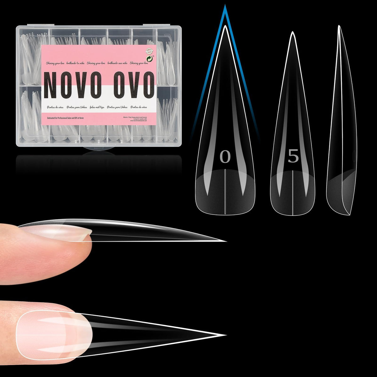 NOVO OVO front packaging showing full 240-piece kit and quick benefits