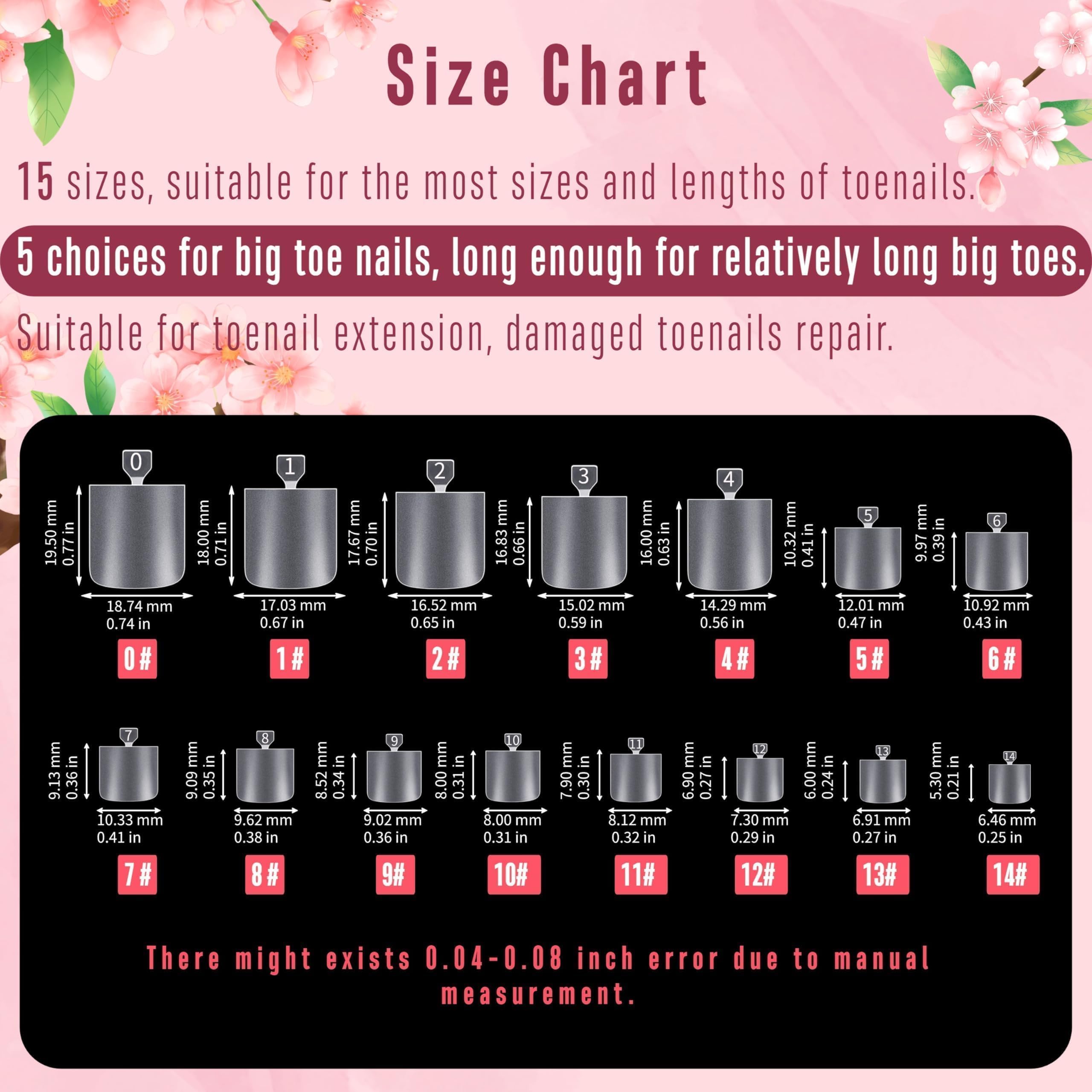 NOVO OVO full set spread showing 15 sizes and quantity