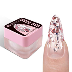 NOVO OVO front jar of G05 Rose Quartz showing compact 5ml packaging and portability