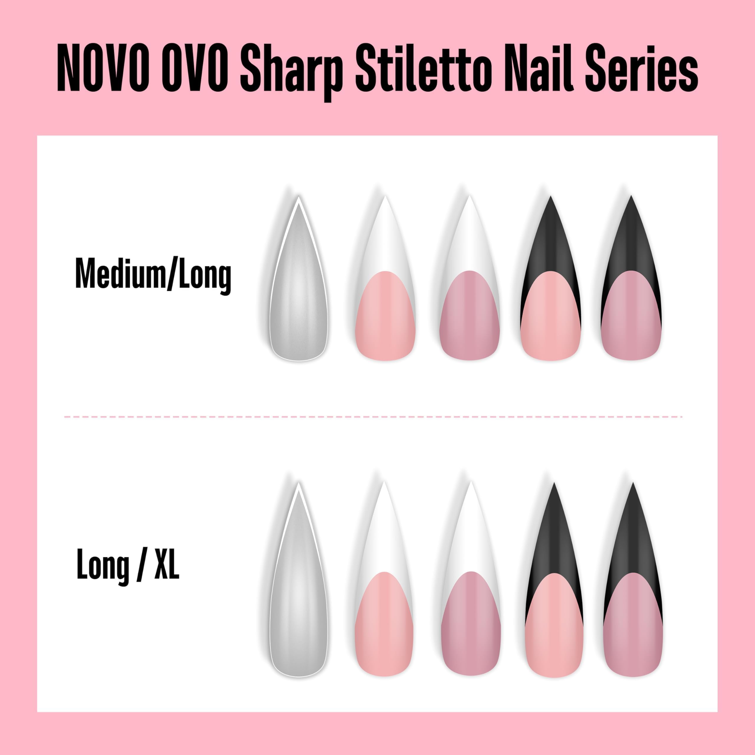 NOVO OVO lifestyle model wearing long stiletto manicure for impact