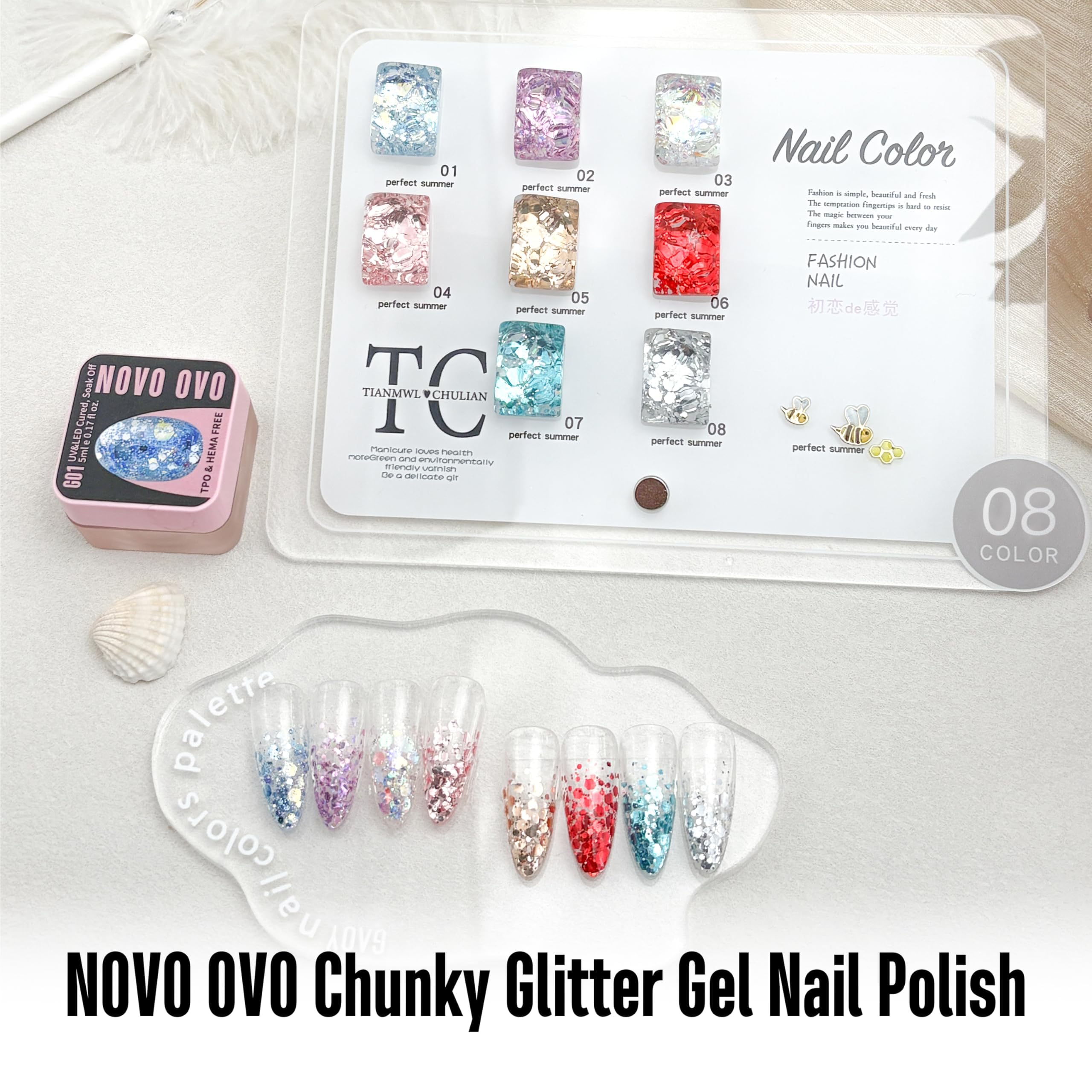 NOVO OVO manicure curing under LED lamp showing quick durable cure benefit