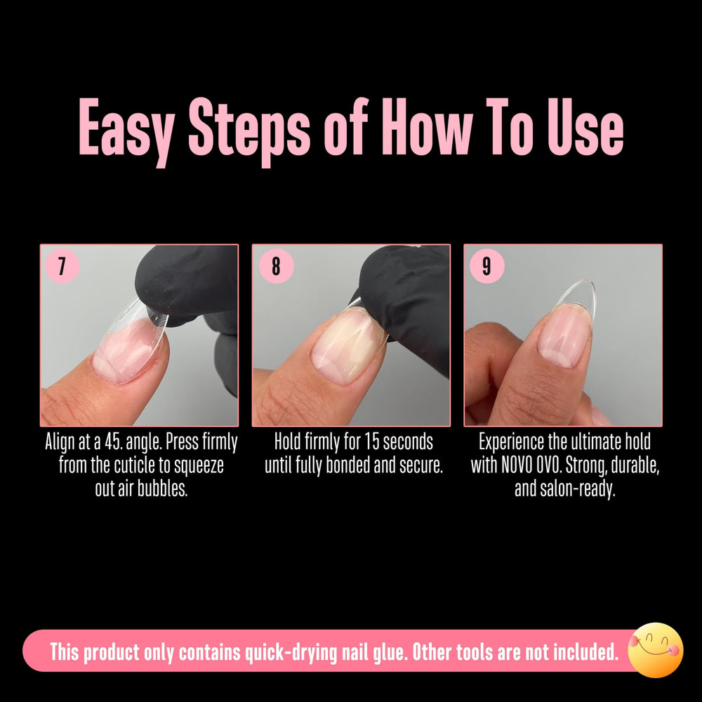 NOVO OVO used to repair a broken nail before and after, strong long-lasting bond