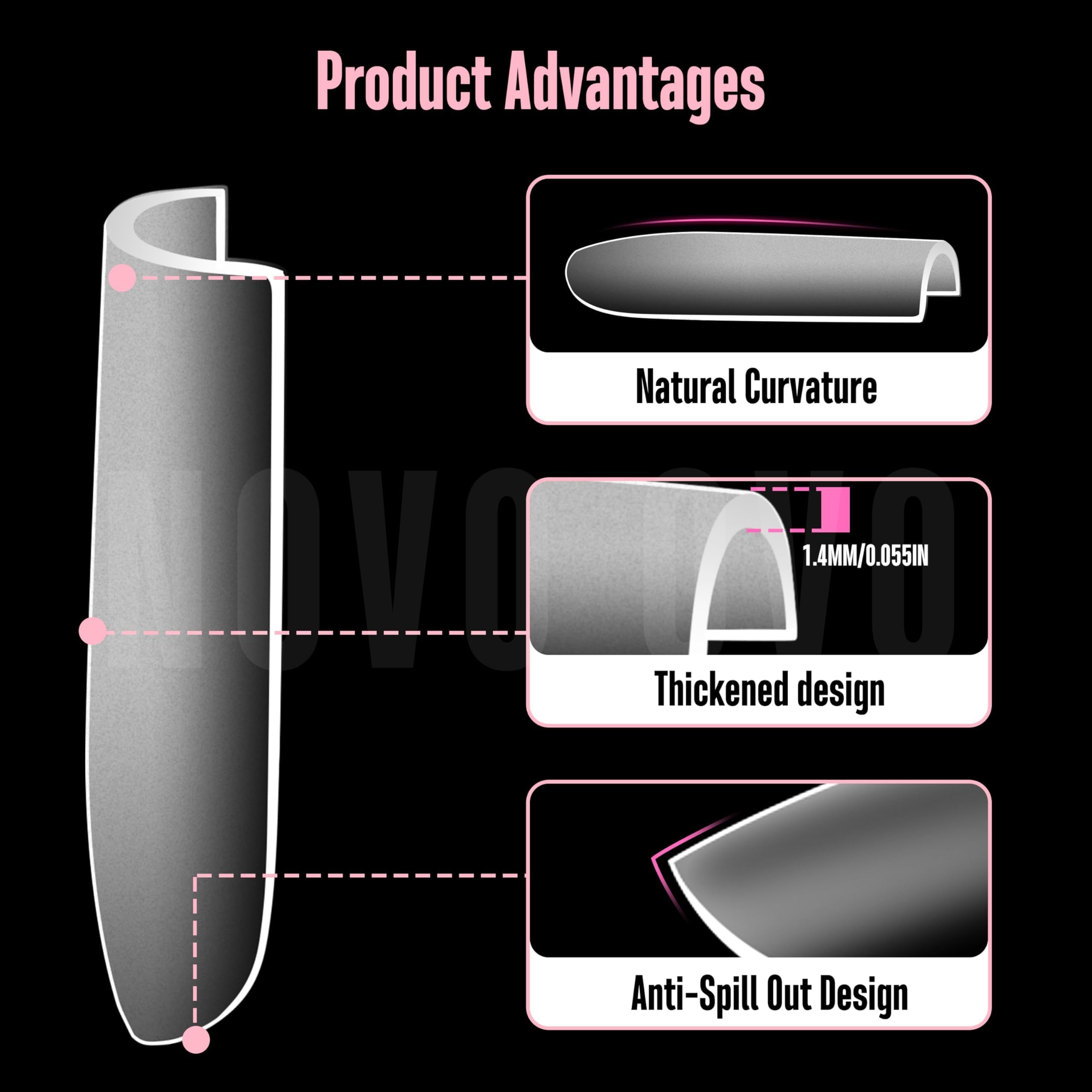 NOVO OVO painted tip sample showcasing smooth polish compatibility