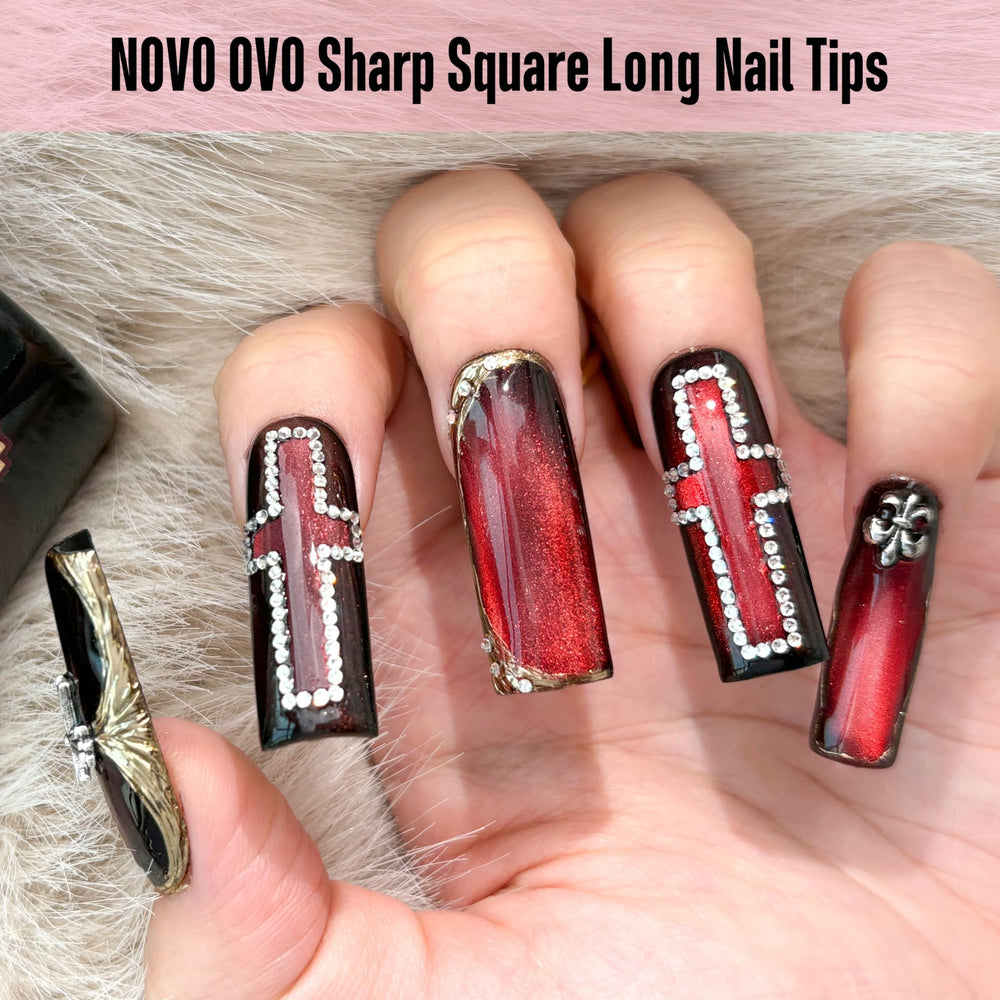 NOVO OVO pre-filed cuticle end detail showing easy prep and quick application benefit