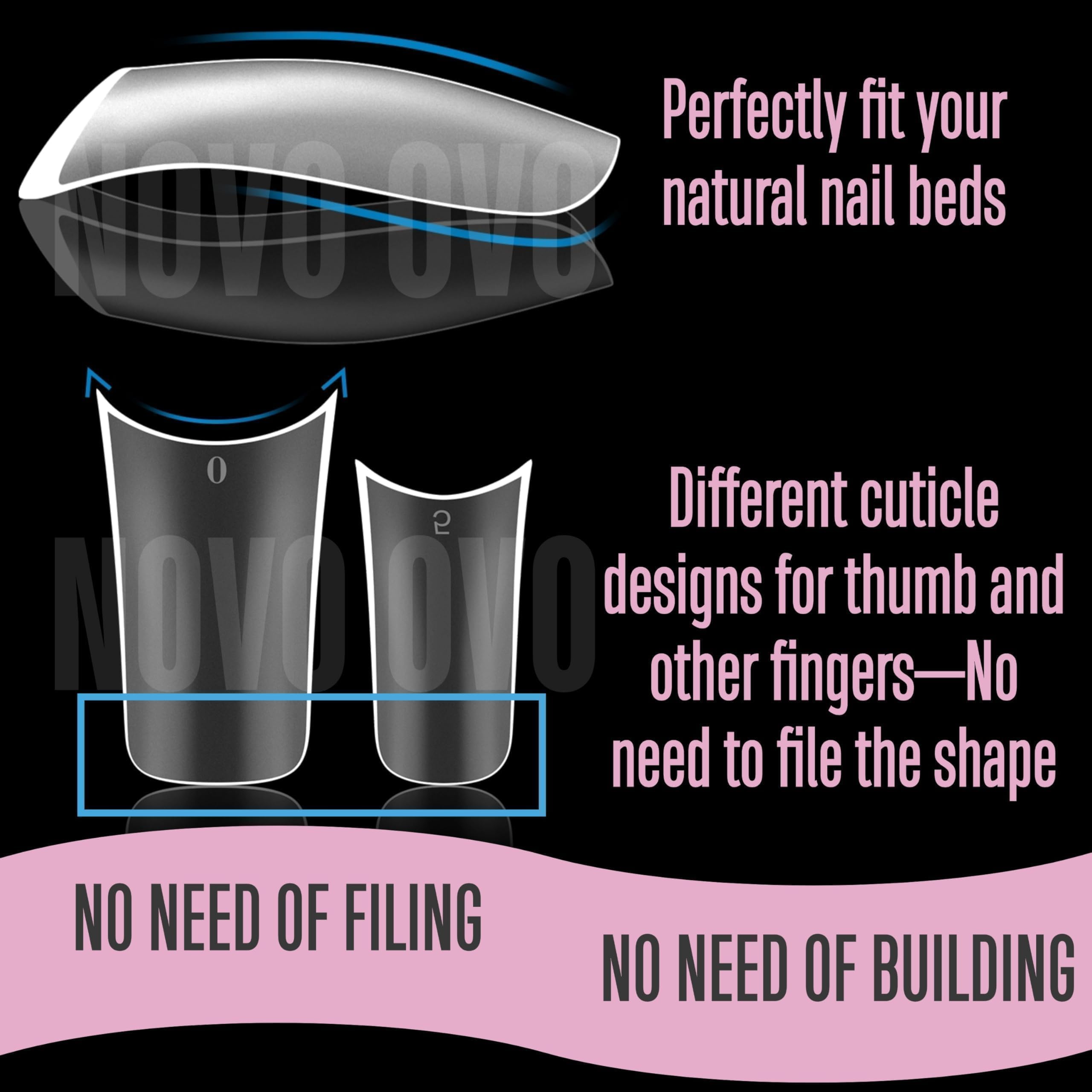 NOVO OVO size chart layout demonstrating 15 sizes for accurate fit